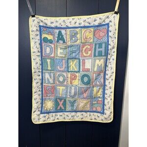 Vintage Baby Quilt Or Wall Hanging “ABC’s” Handmade